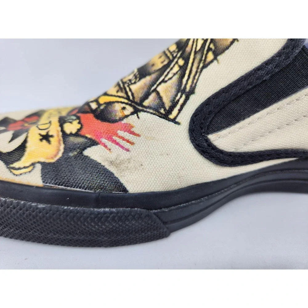 Converse Sailor Jerry Slip On Skidgrip Shoes Mens 10 Cream Tattoo Design Anchor